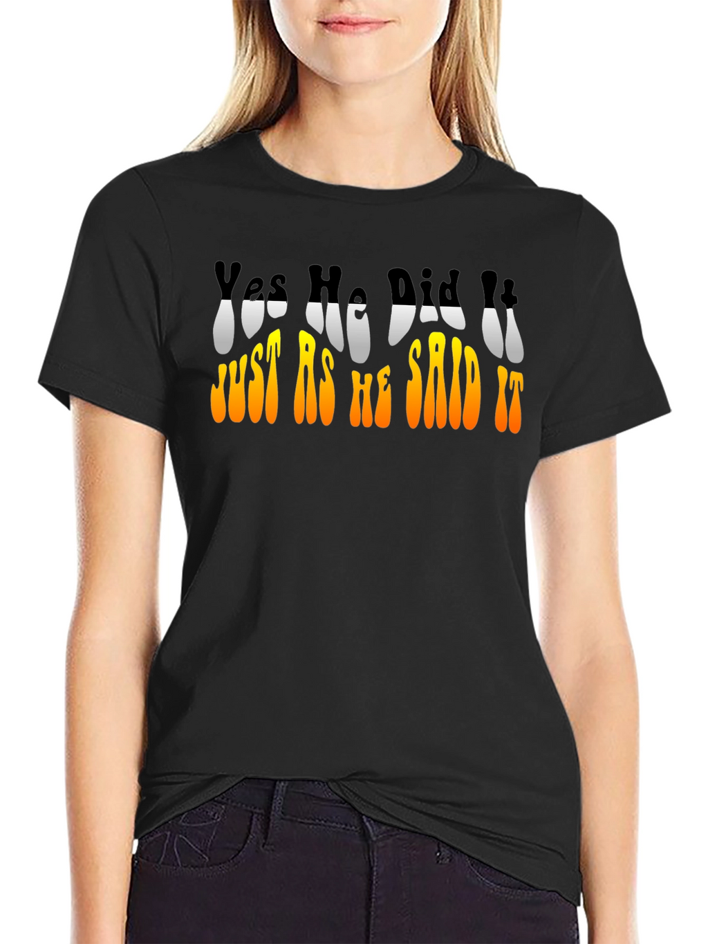 Retro Yes He Did It Graphic T-Shirt