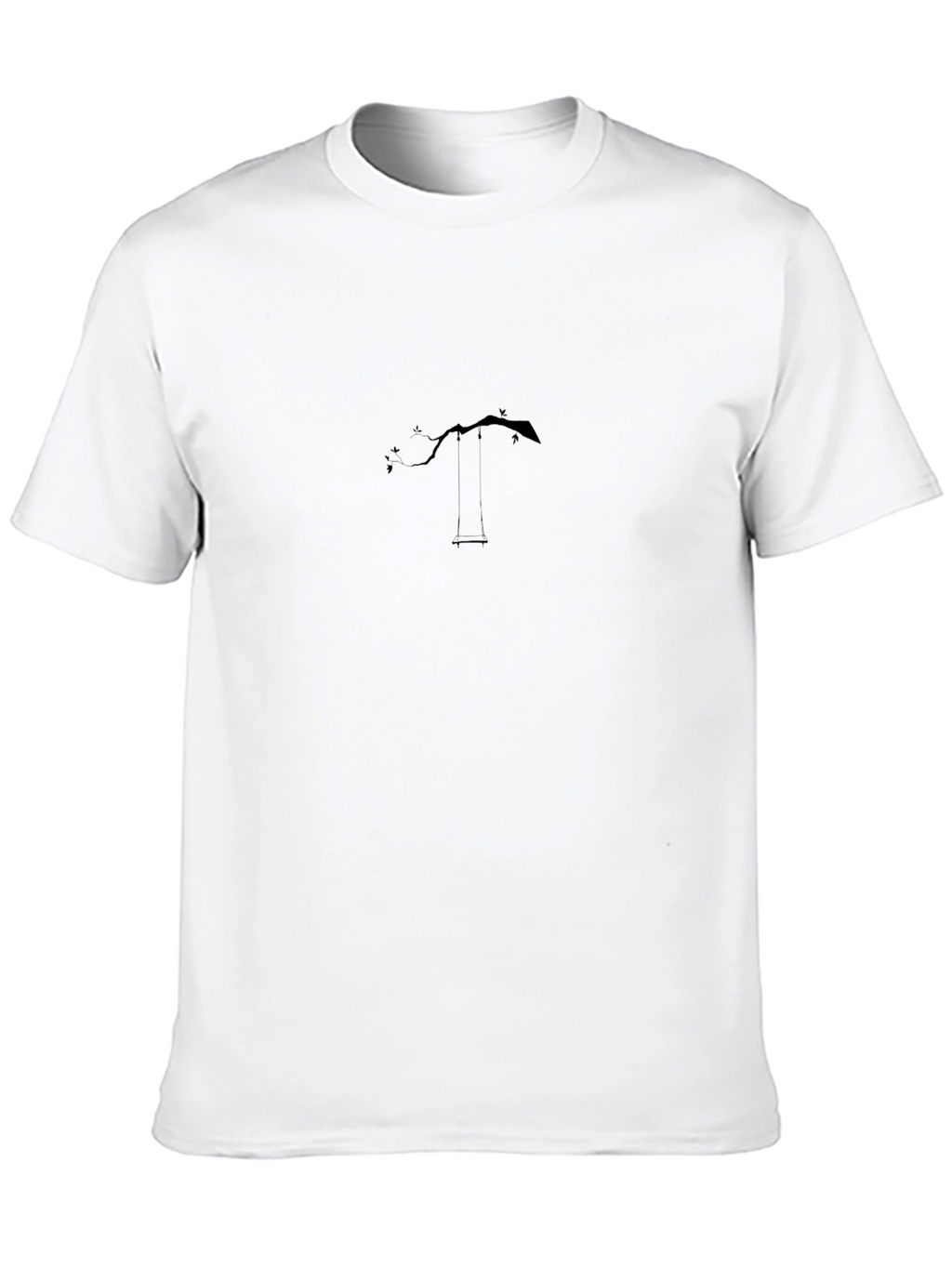 Mens Black T-Shirt - Minimalist Swing Design