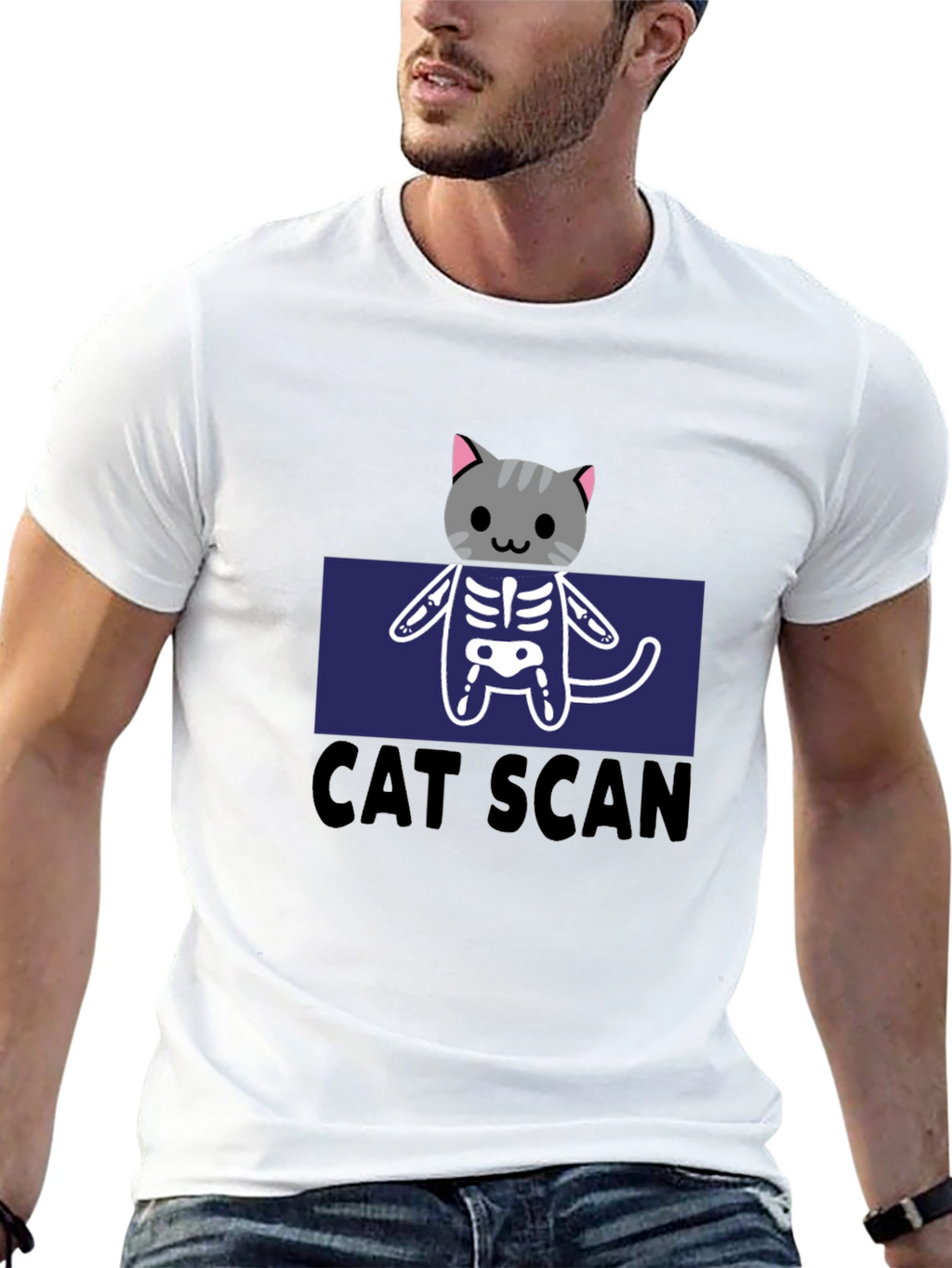 Cat Scan Funny Graphic T-Shirt