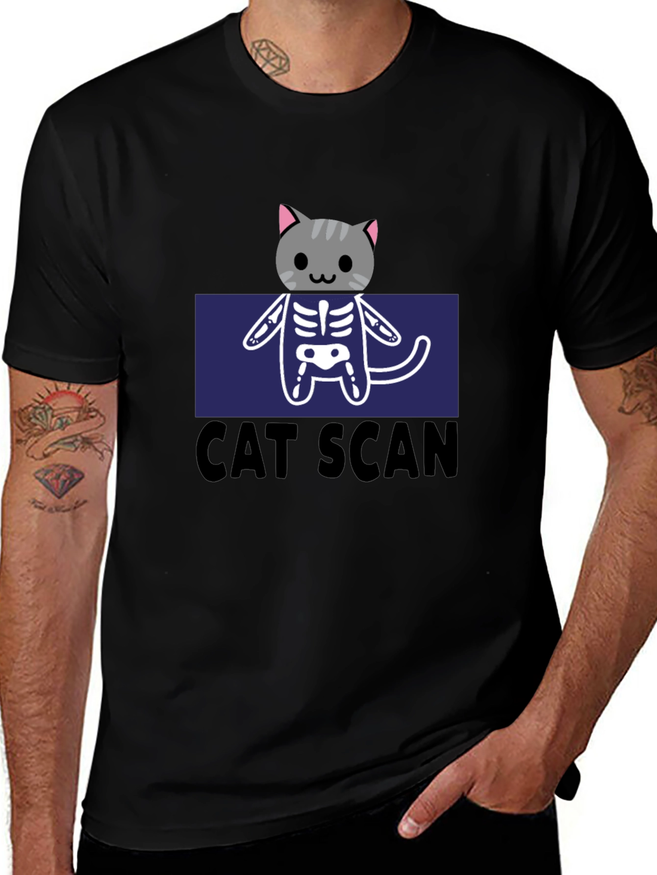 Cat Scan Funny Graphic T-Shirt
