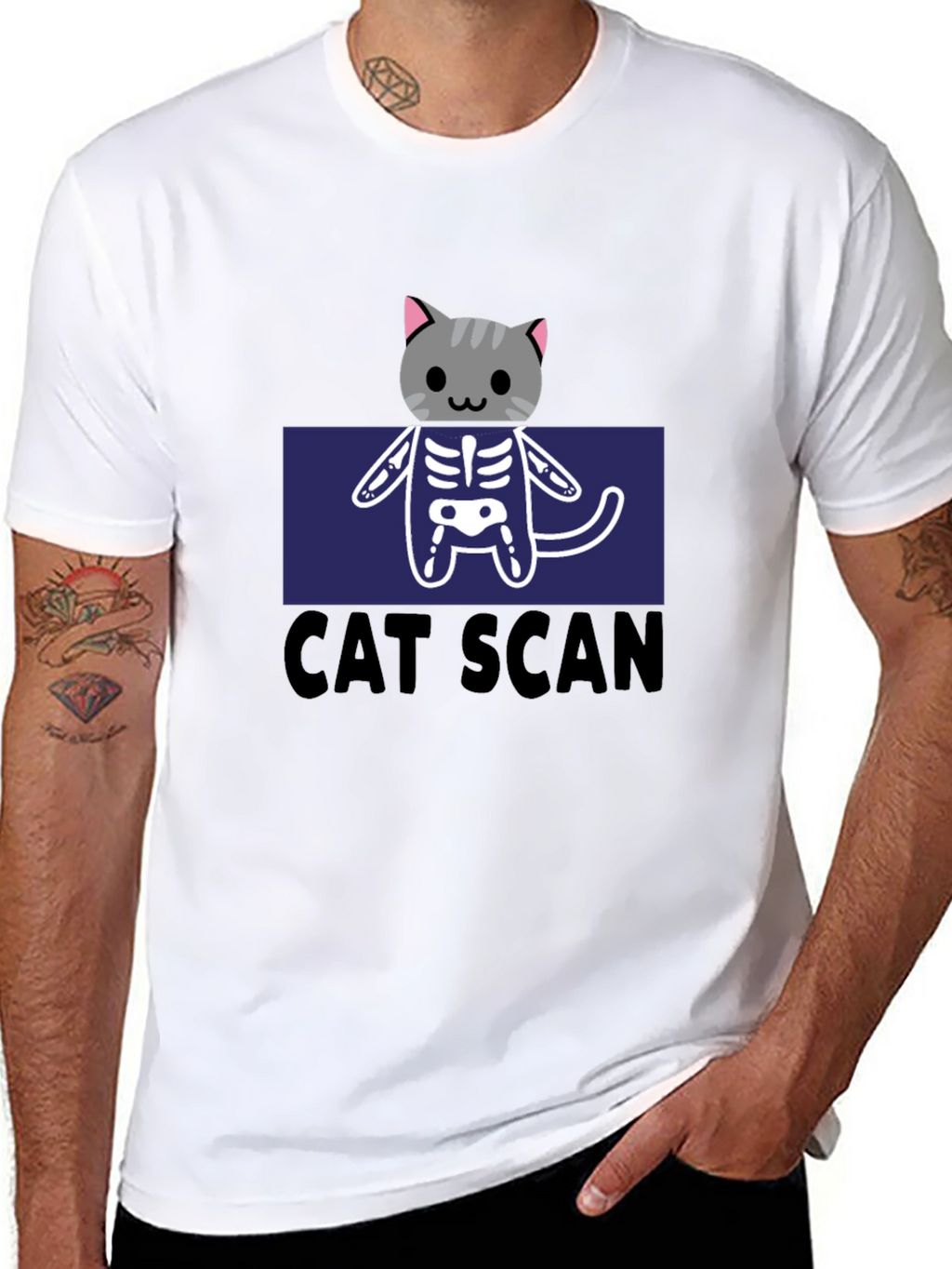 Cat Scan Funny Graphic T-Shirt