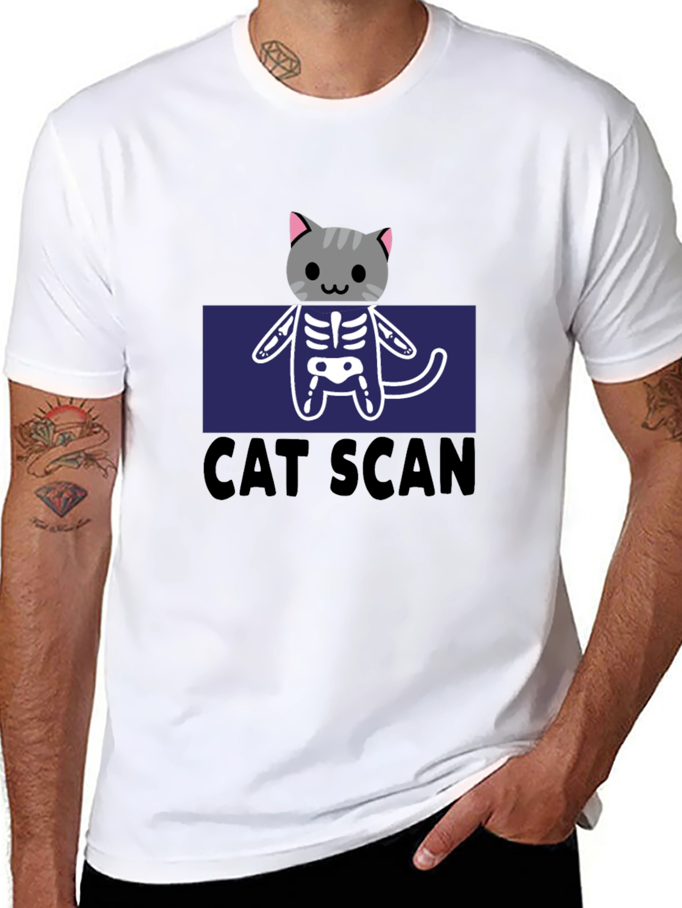 Cat Scan Funny Graphic T-Shirt