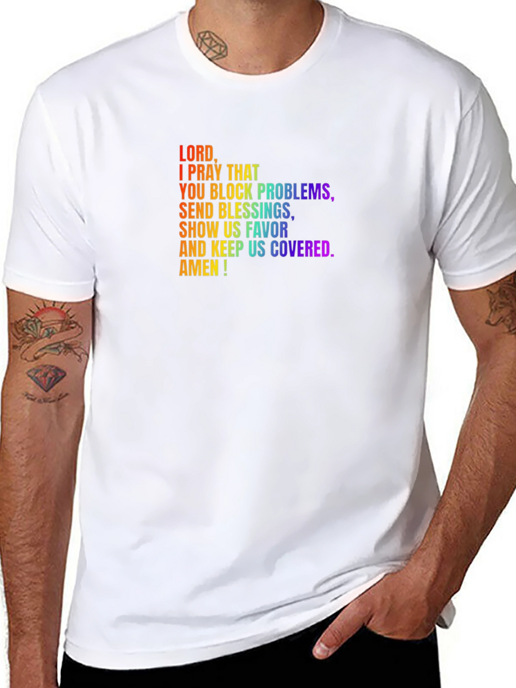 Prayer T-Shirt: Block Problems Send Blessings
