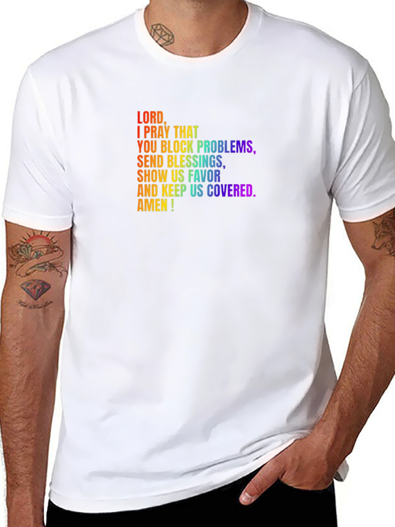 Prayer T-Shirt: Block Problems Send Blessings