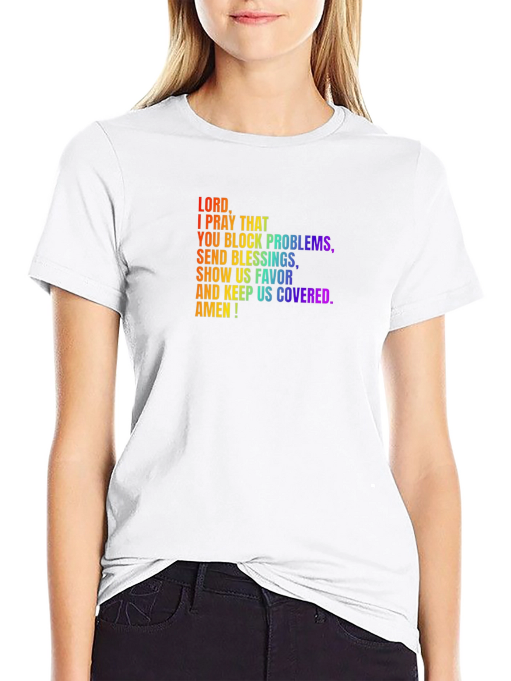Prayer T-Shirt: Block Problems Send Blessings