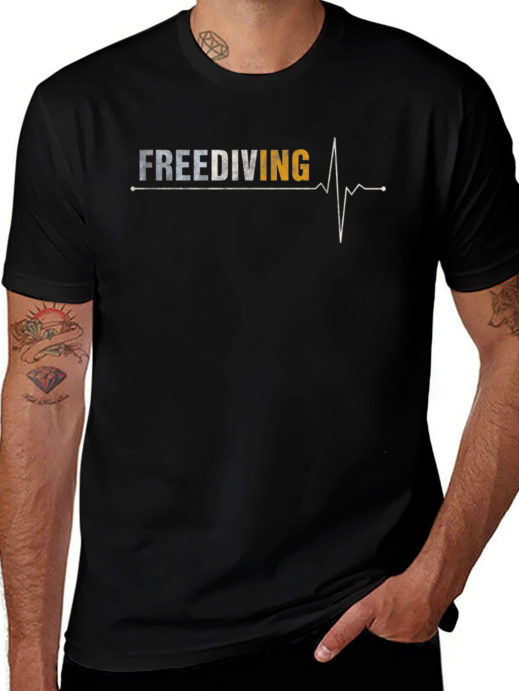 Freediving Heartbeat T-Shirt - Divers Graphic Tee