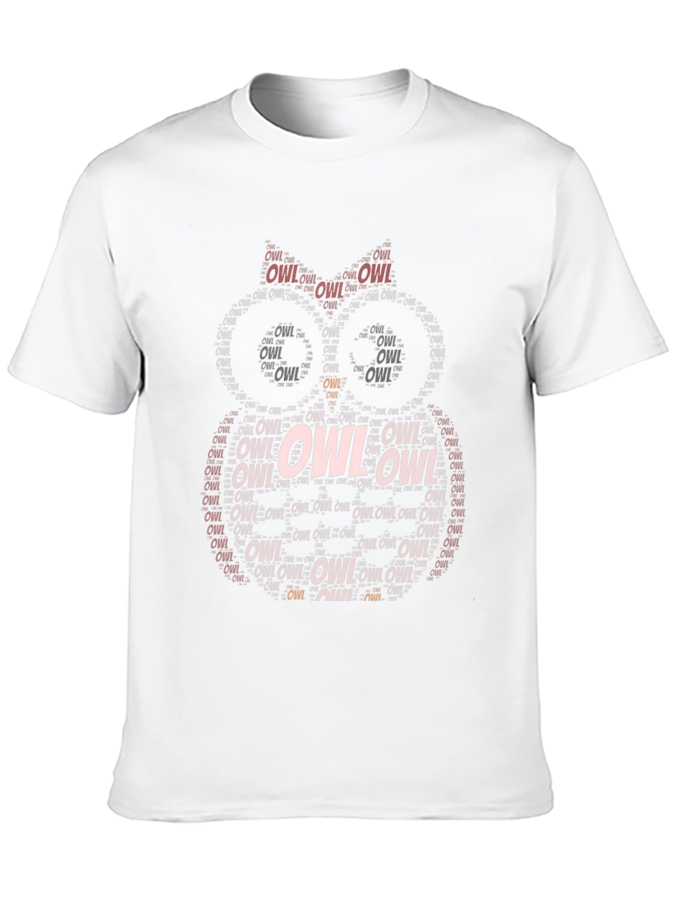 Word Art Owl T-Shirt - Black Cotton Tee