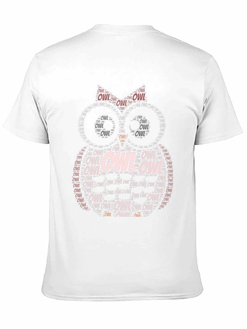 Word Art Owl T-Shirt - Black Cotton Tee