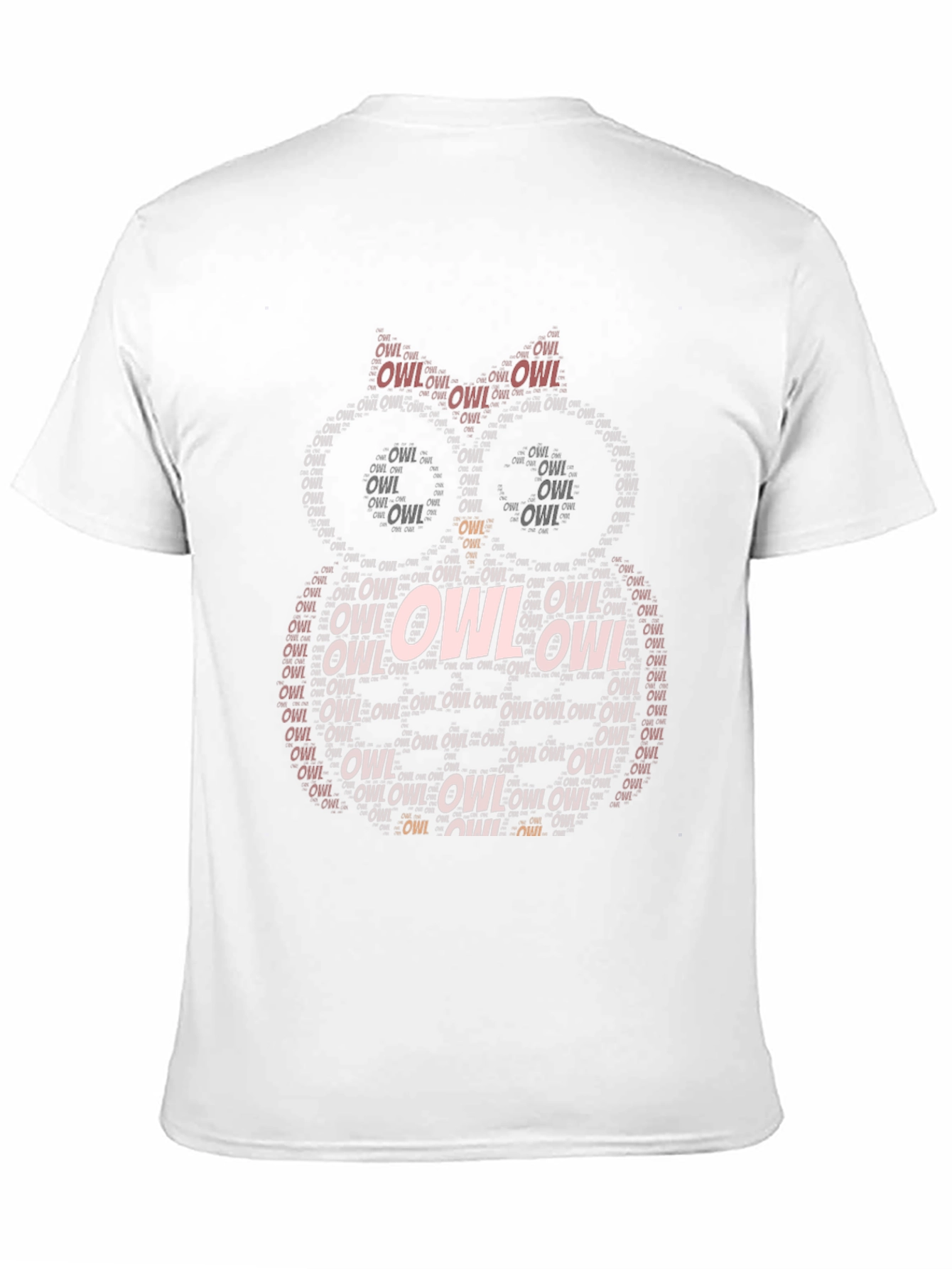 Word Art Owl T-Shirt - Black Cotton Tee