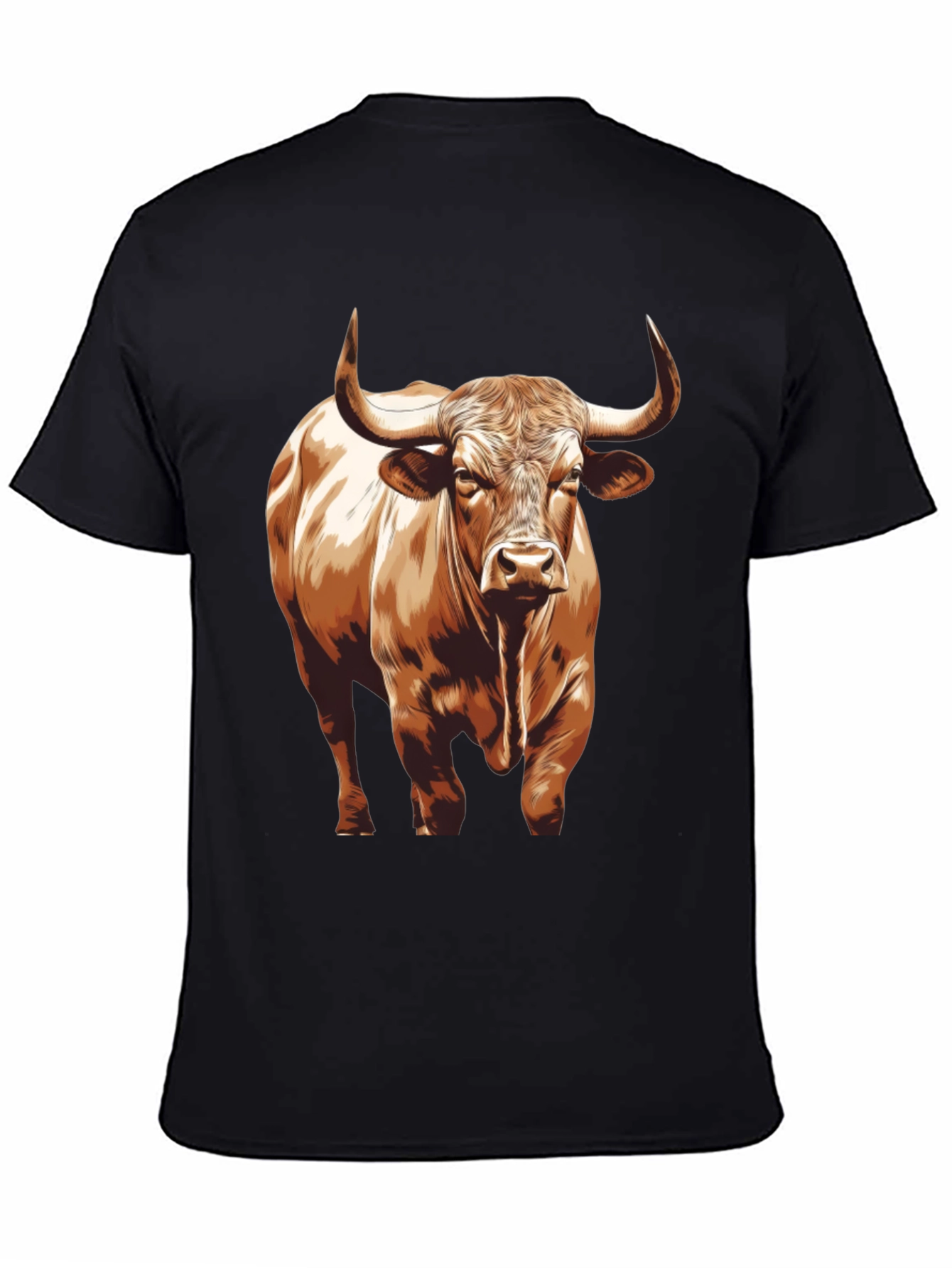 Bull Graphic T-Shirt - Black Cotton Tee
