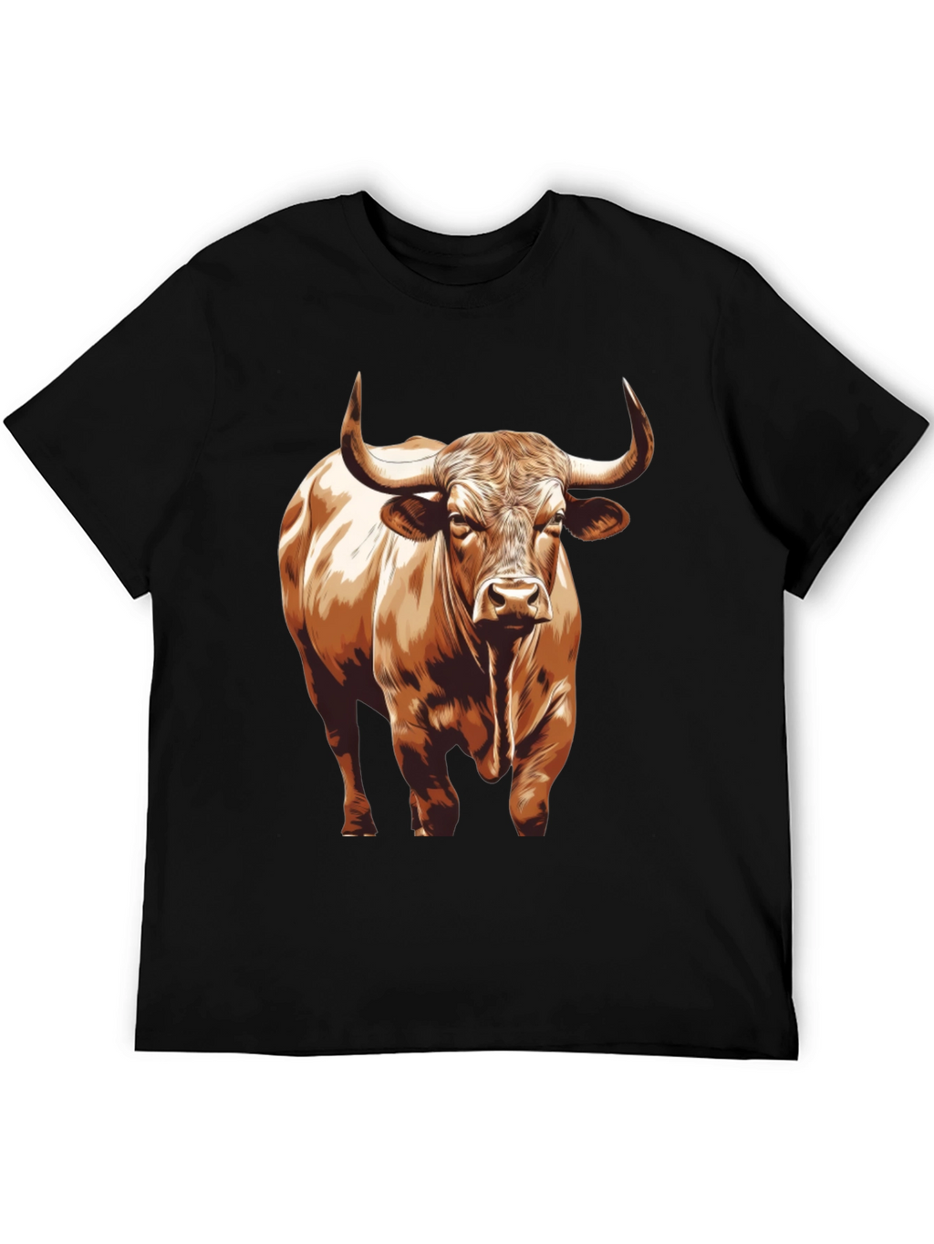 Bull Graphic T-Shirt - Black Cotton Tee