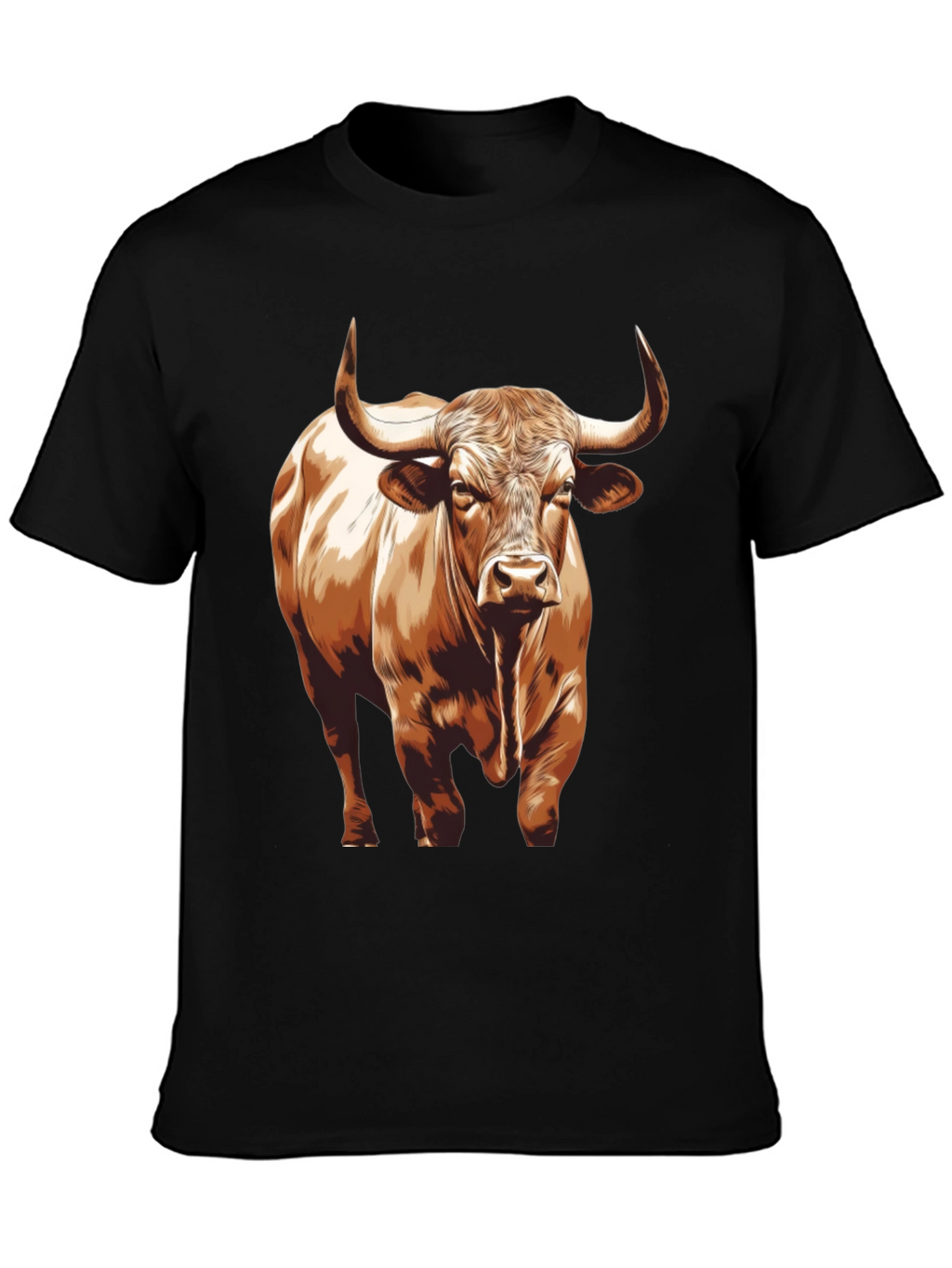 Bull Graphic T-Shirt - Black Cotton Tee