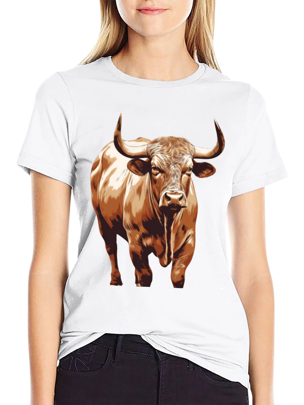 Bull Graphic T-Shirt - Black Cotton Tee