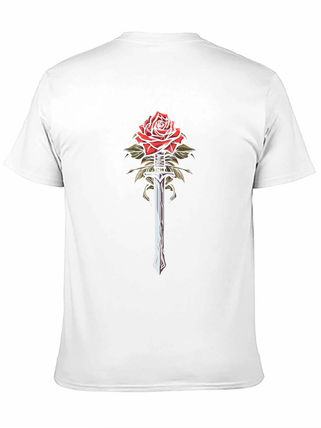 Rose and Sword Graphic Tee - Unique Design