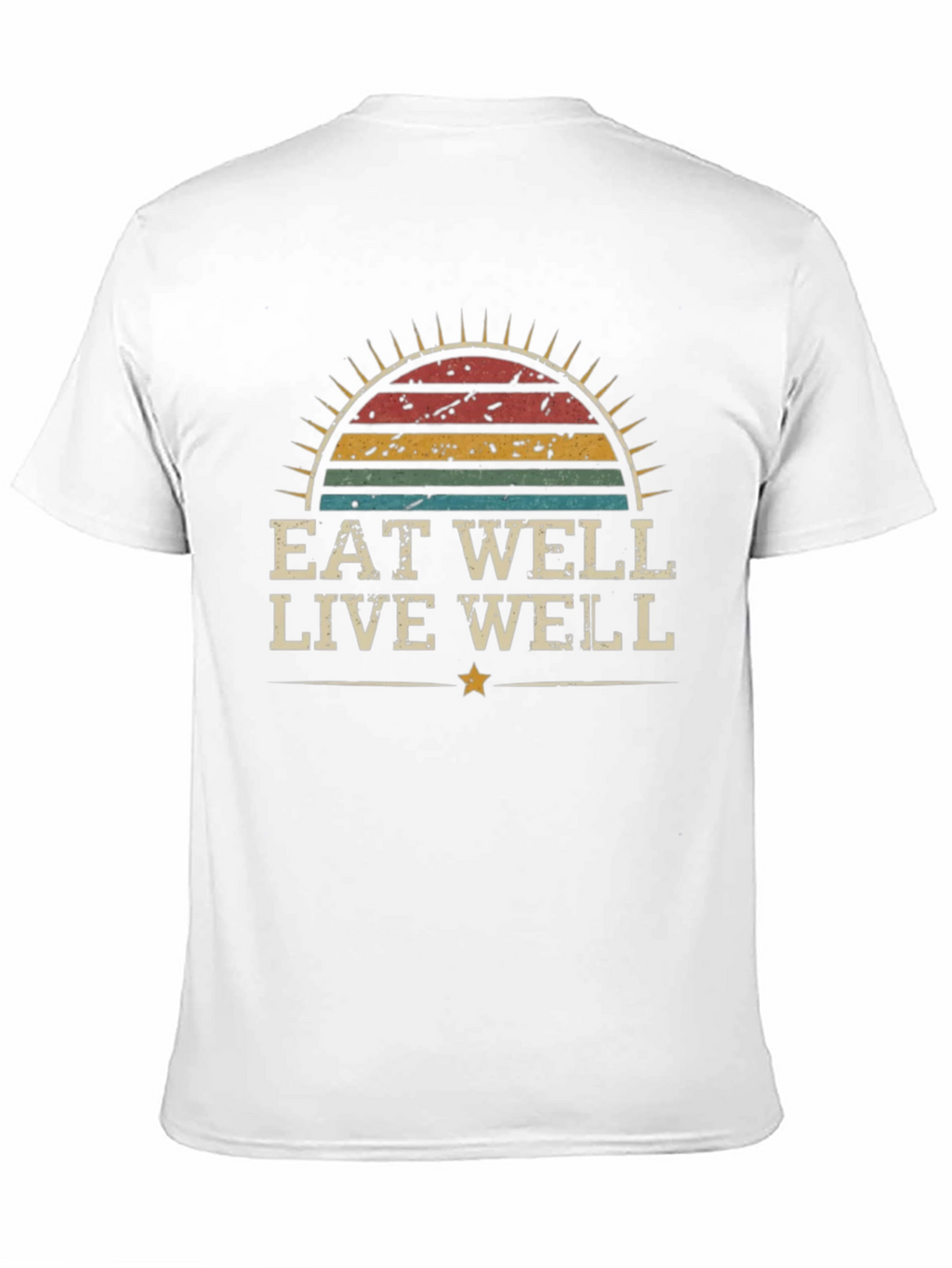 Eat Well Live Well Retro Graphic T-Shirt