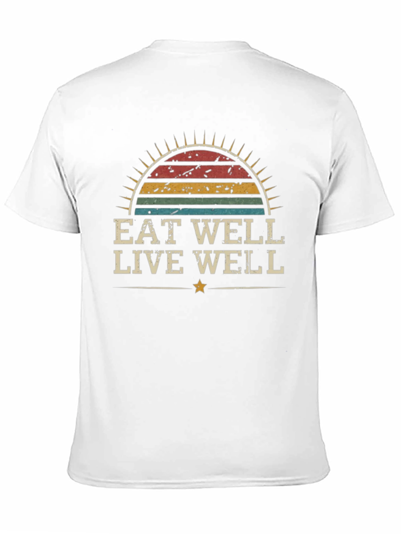 Eat Well Live Well Retro Graphic T-Shirt