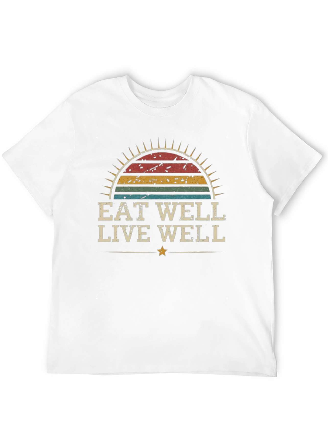 Eat Well Live Well Retro Graphic T-Shirt