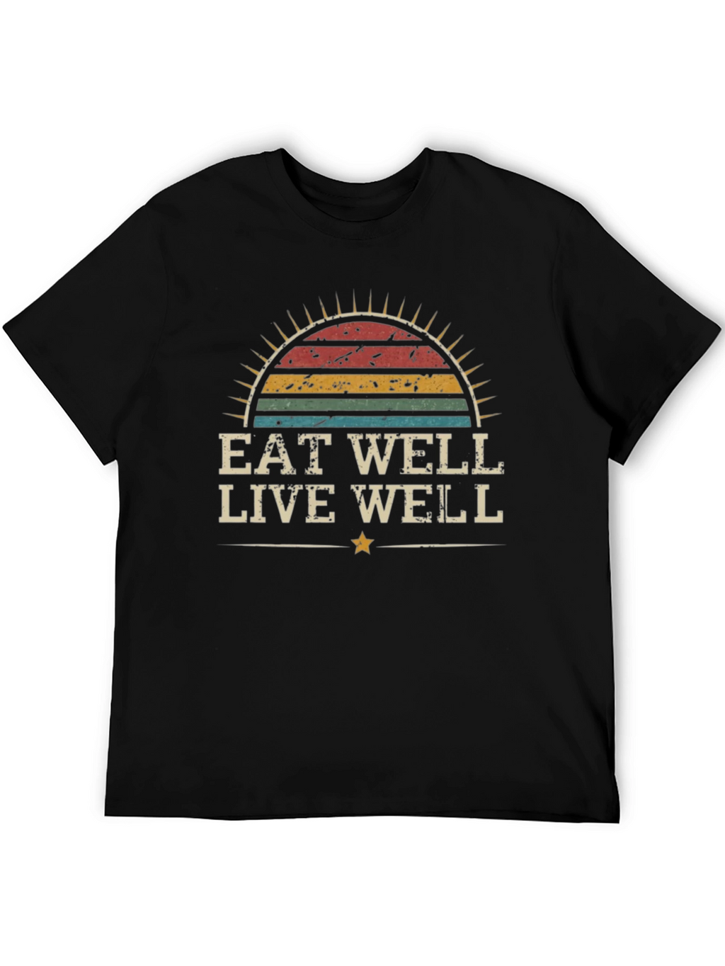 Eat Well Live Well Retro Graphic T-Shirt