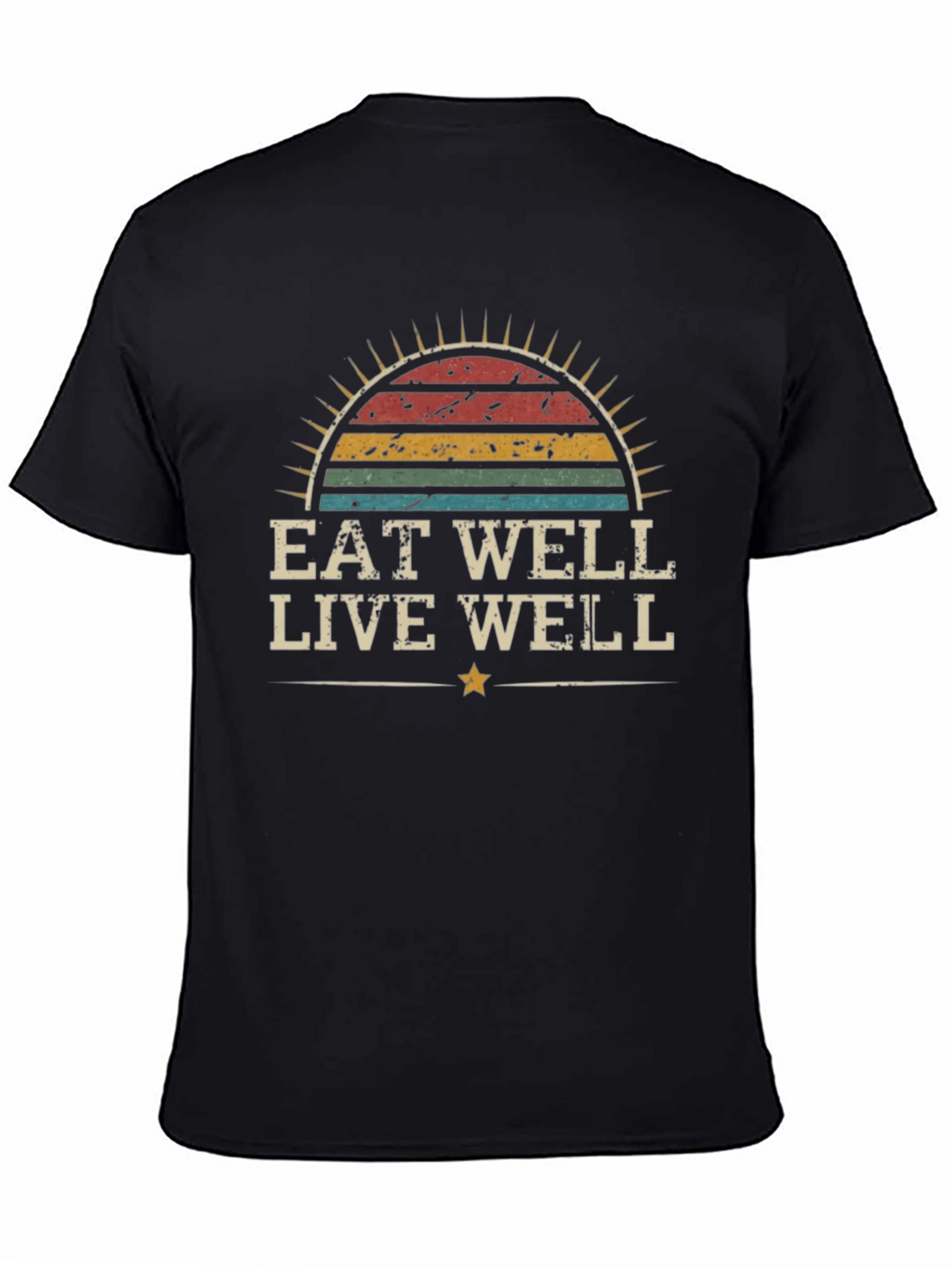 Eat Well Live Well Retro Graphic T-Shirt