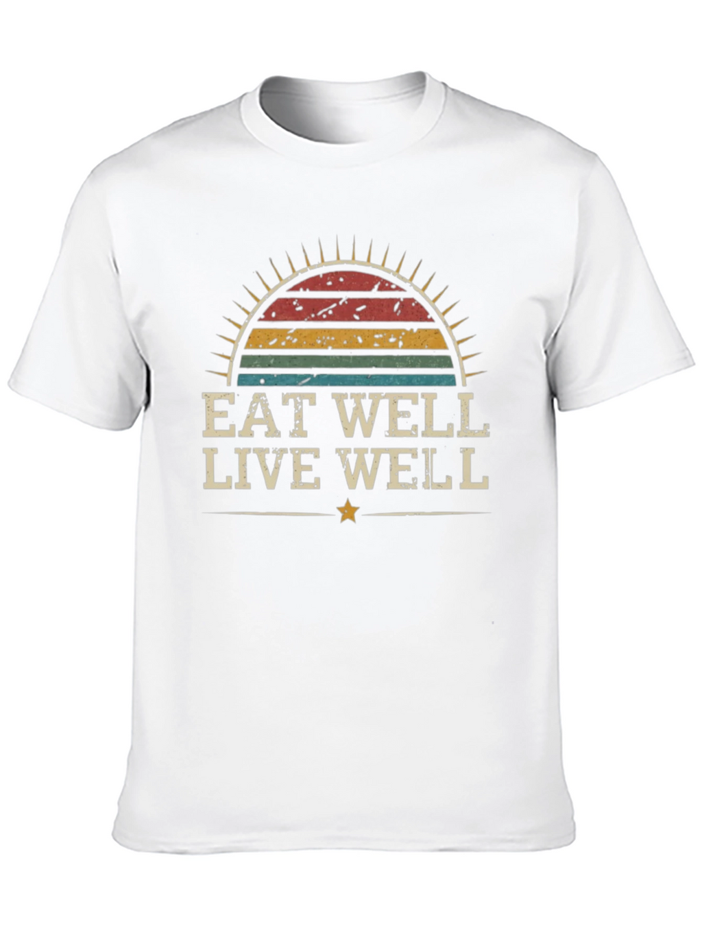 Eat Well Live Well Retro Graphic T-Shirt