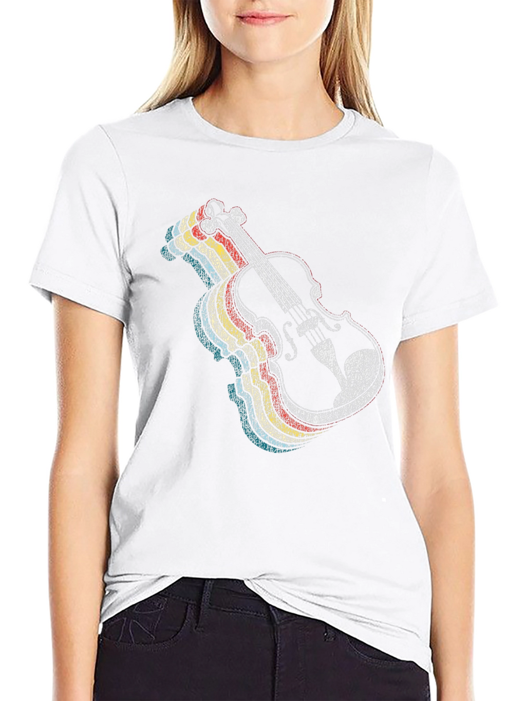 Retro Violin Graphic T-Shirt - Classic Music Lover Tee