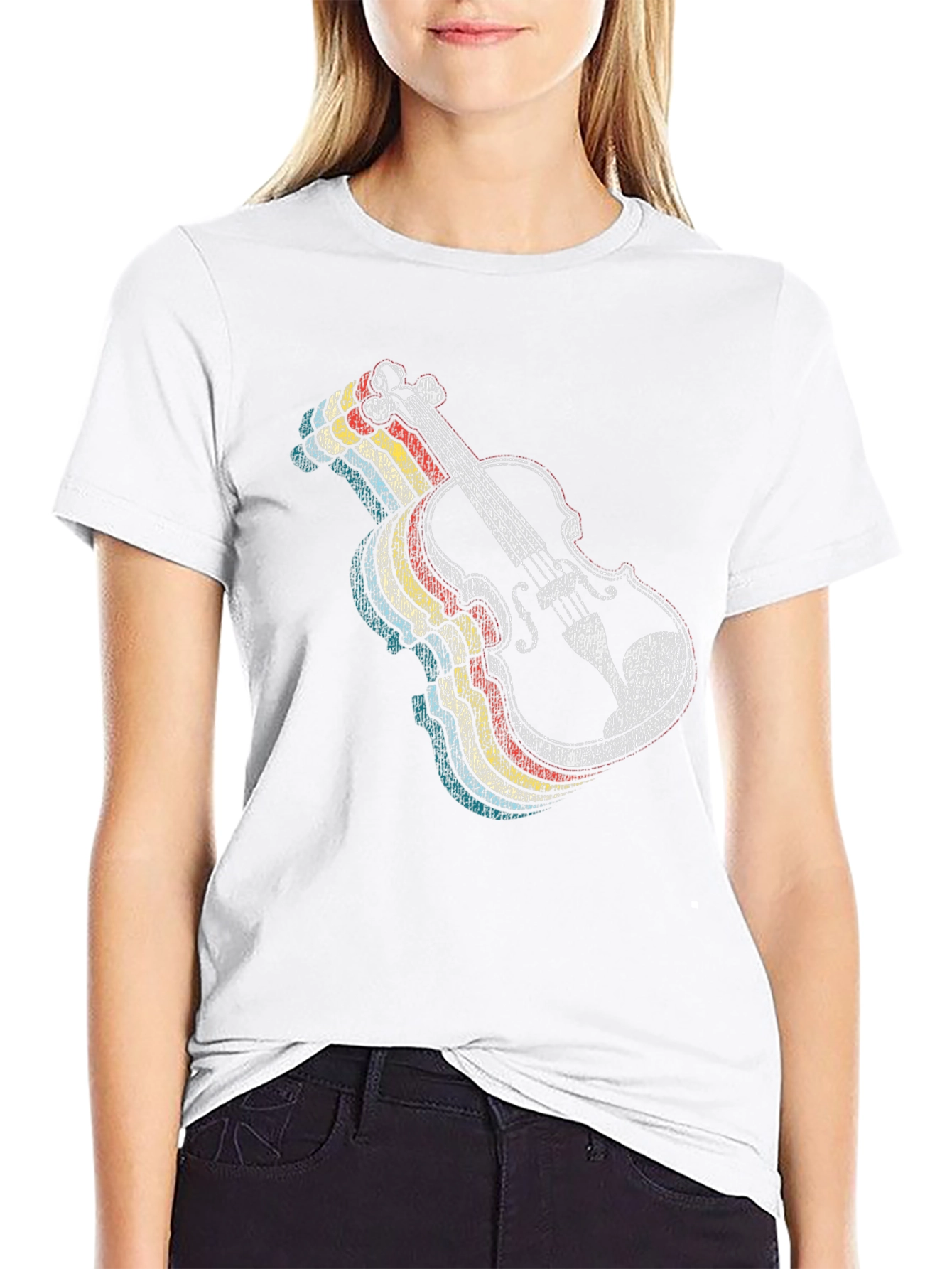 Retro Violin Graphic T-Shirt - Classic Music Lover Tee