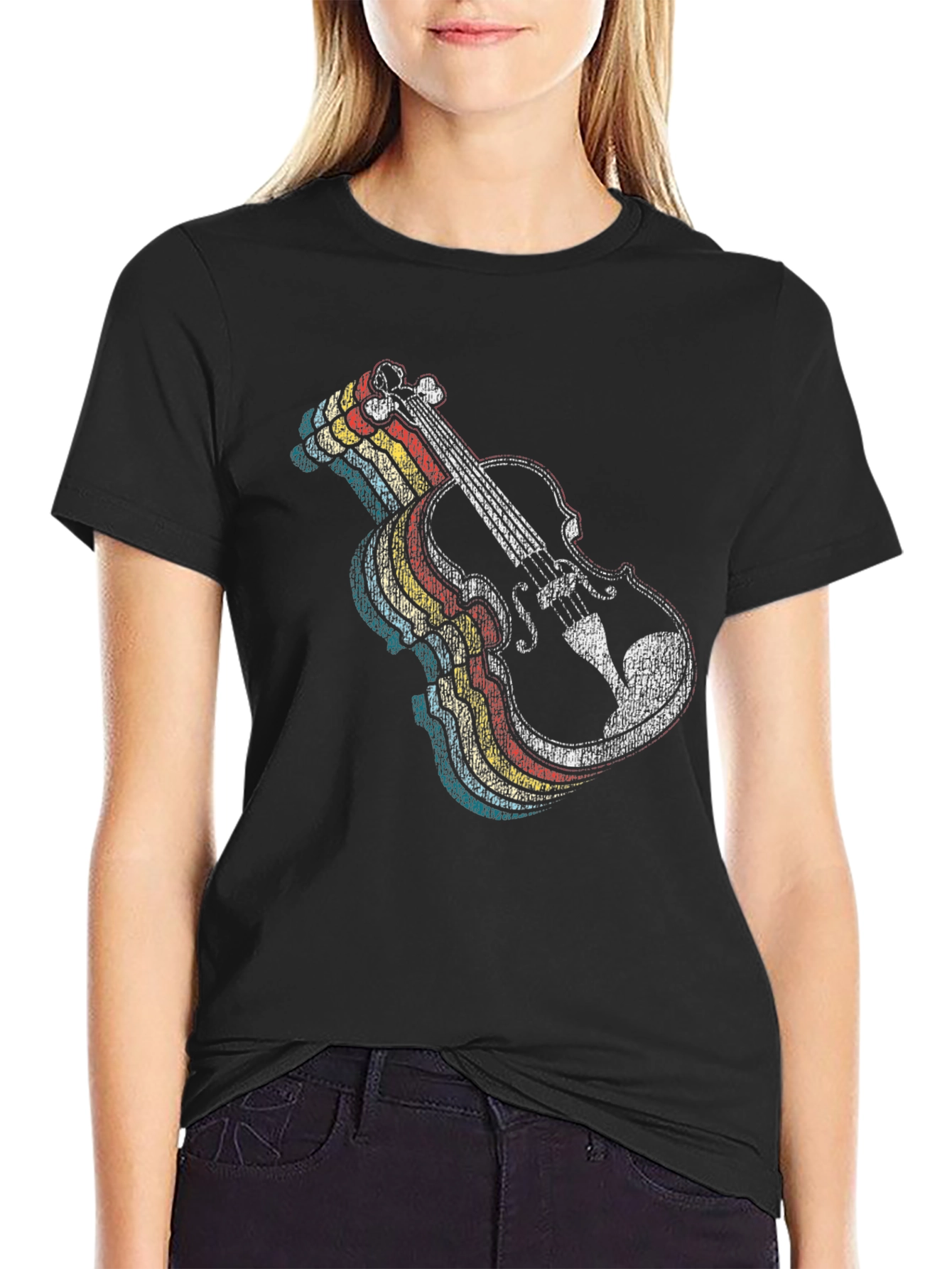 Retro Violin Graphic T-Shirt - Classic Music Lover Tee