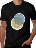 Unique Circle Graphic Black T-Shirt