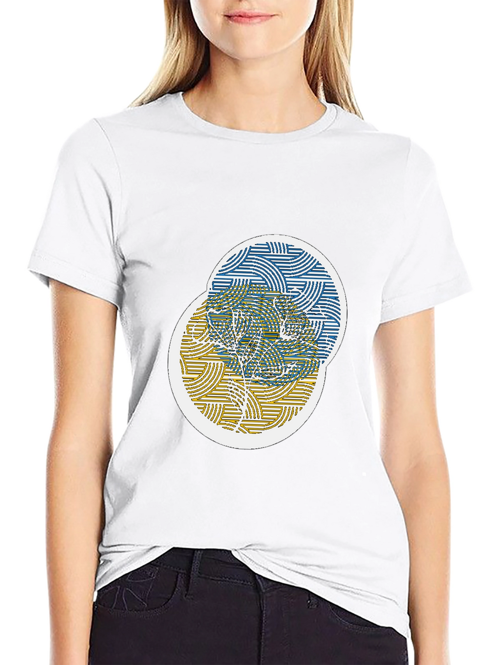 Unique Circle Graphic Black T-Shirt