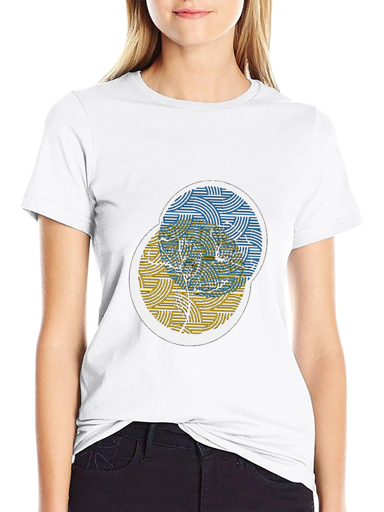 Unique Circle Graphic Black T-Shirt