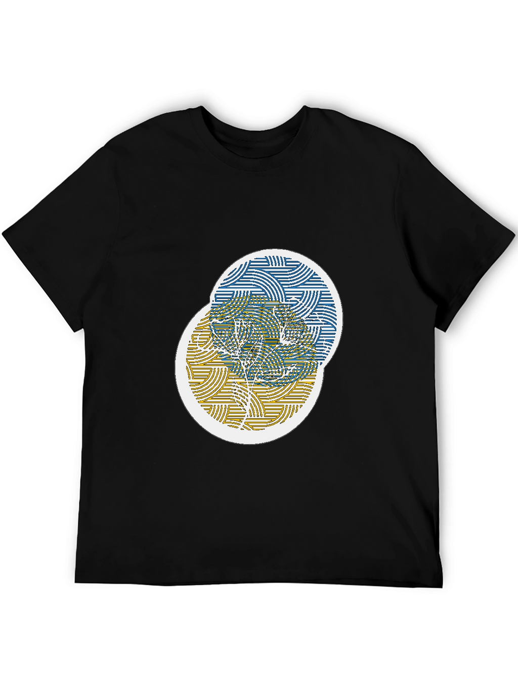 Unique Circle Graphic Black T-Shirt