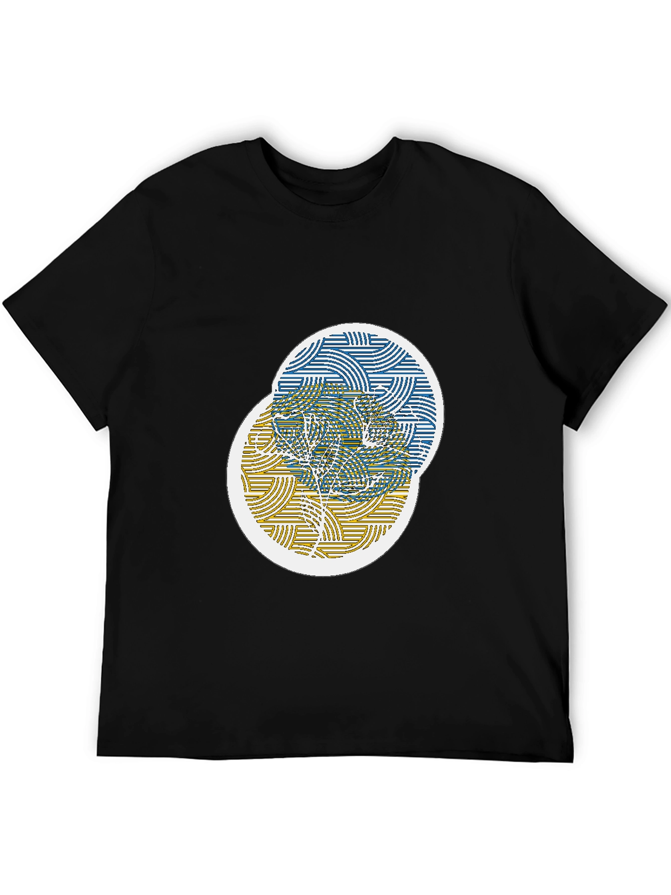 Unique Circle Graphic Black T-Shirt