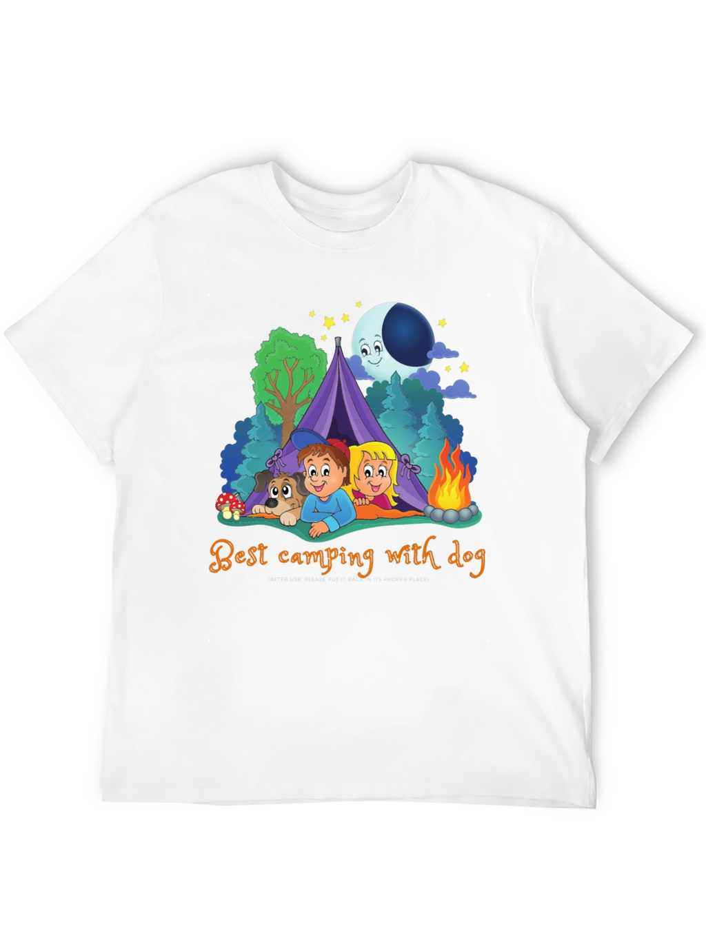 Camping with Dog Graphic T-Shirt