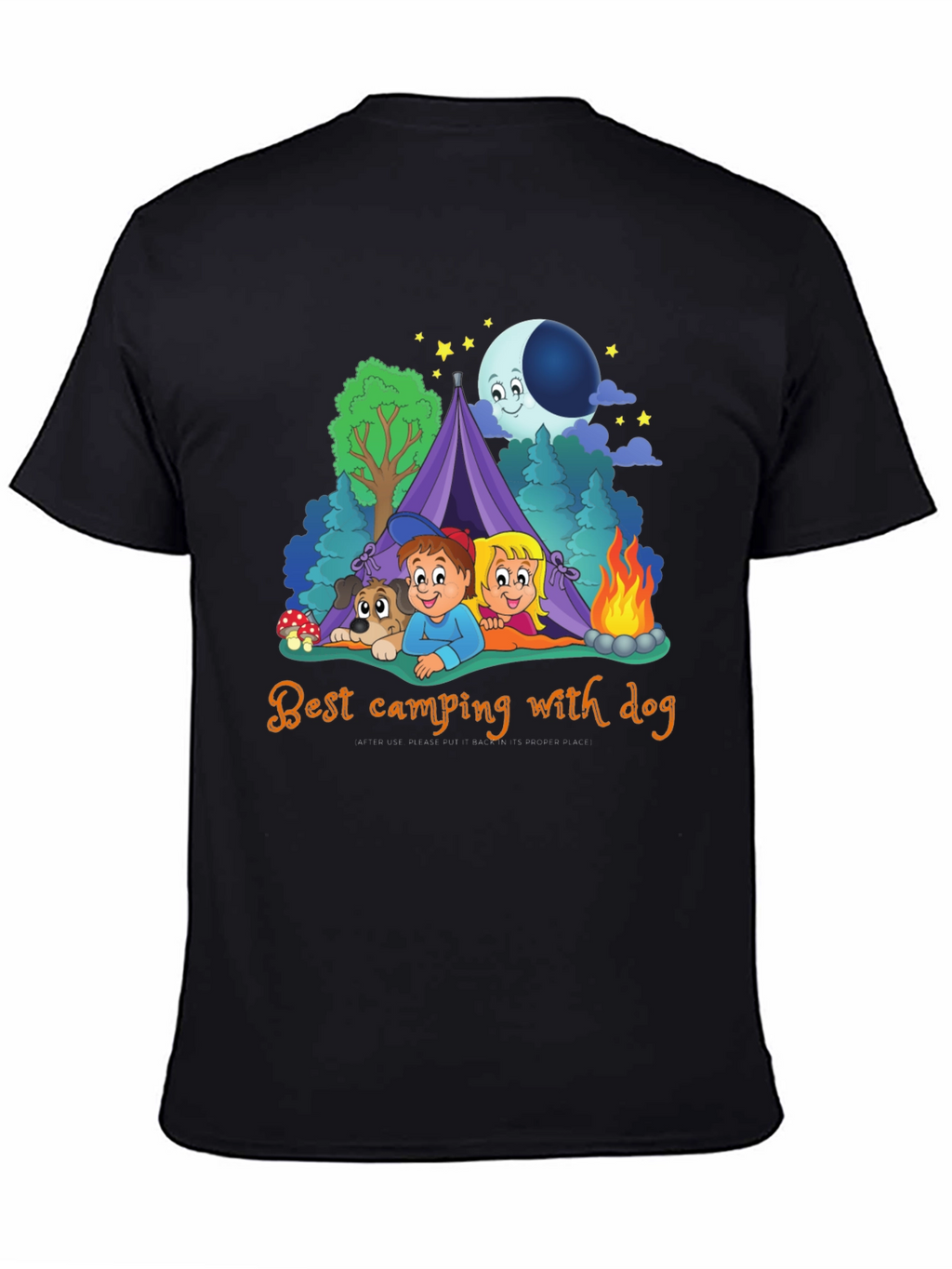 Camping with Dog Graphic T-Shirt