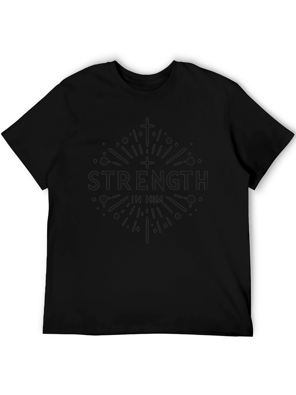 Strength In Him Black T-Shirt Christian Apparel