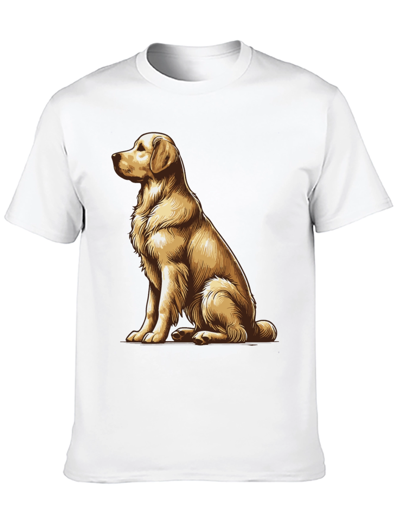 Golden Retriever Graphic Tee - Black Cotton Comfort