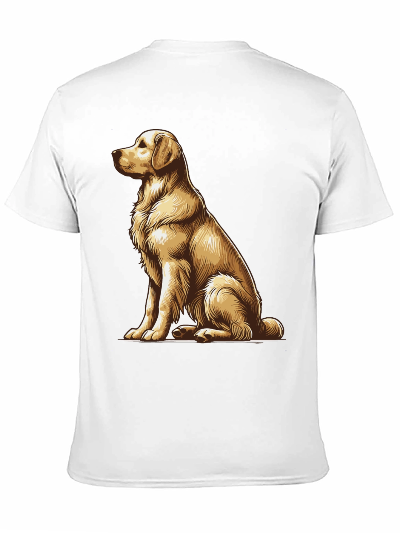 Golden Retriever Graphic Tee - Black Cotton Comfort