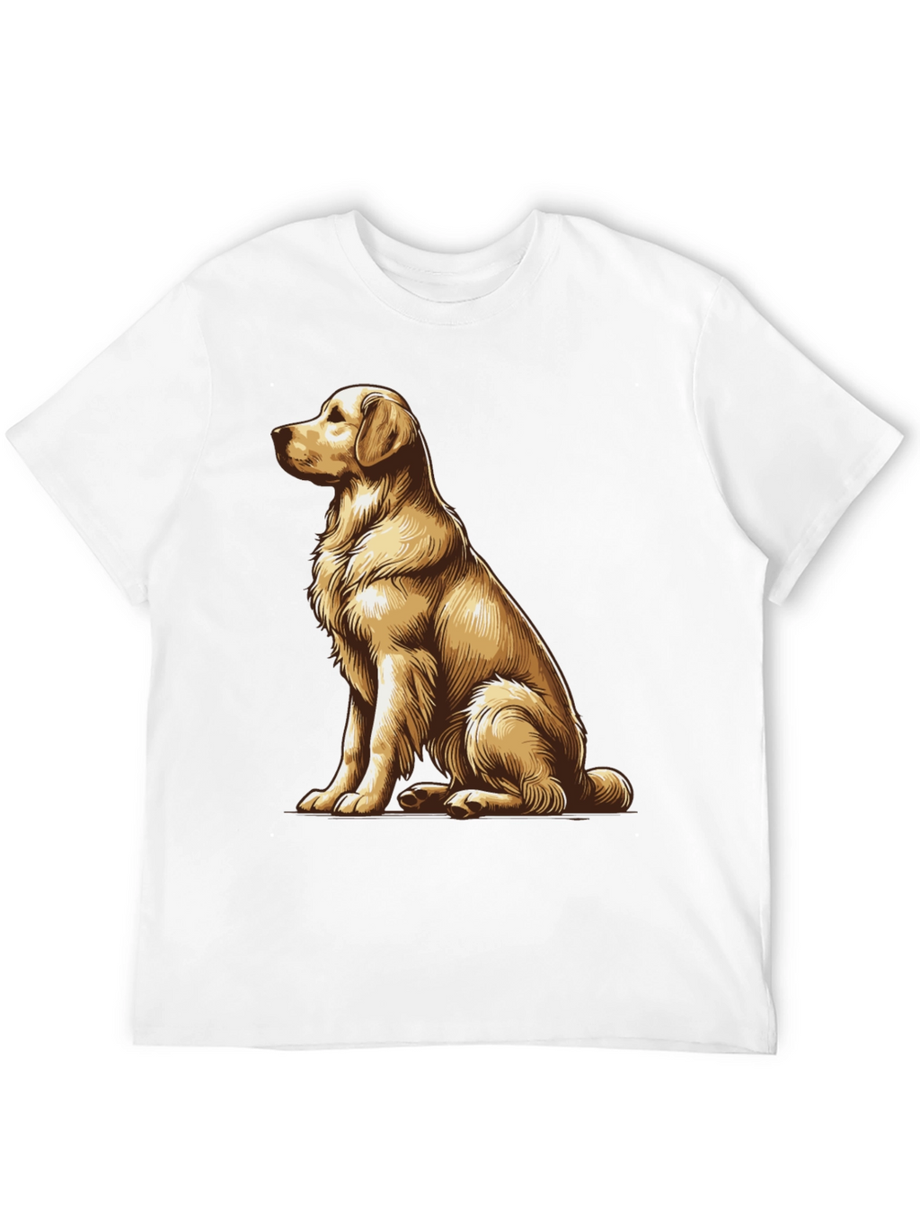 Golden Retriever Graphic Tee - Black Cotton Comfort
