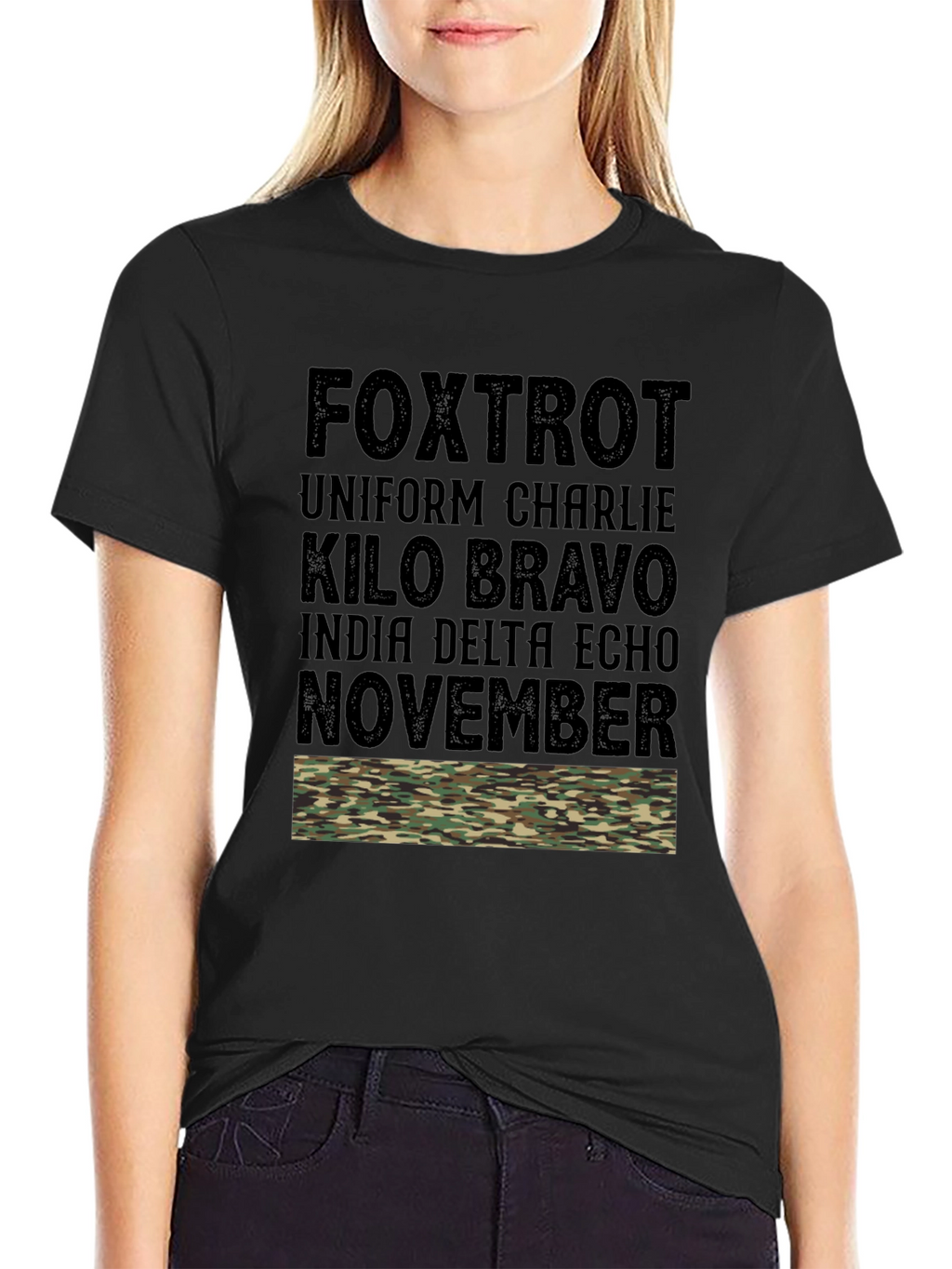 Military Alphabet Camo T-Shirt