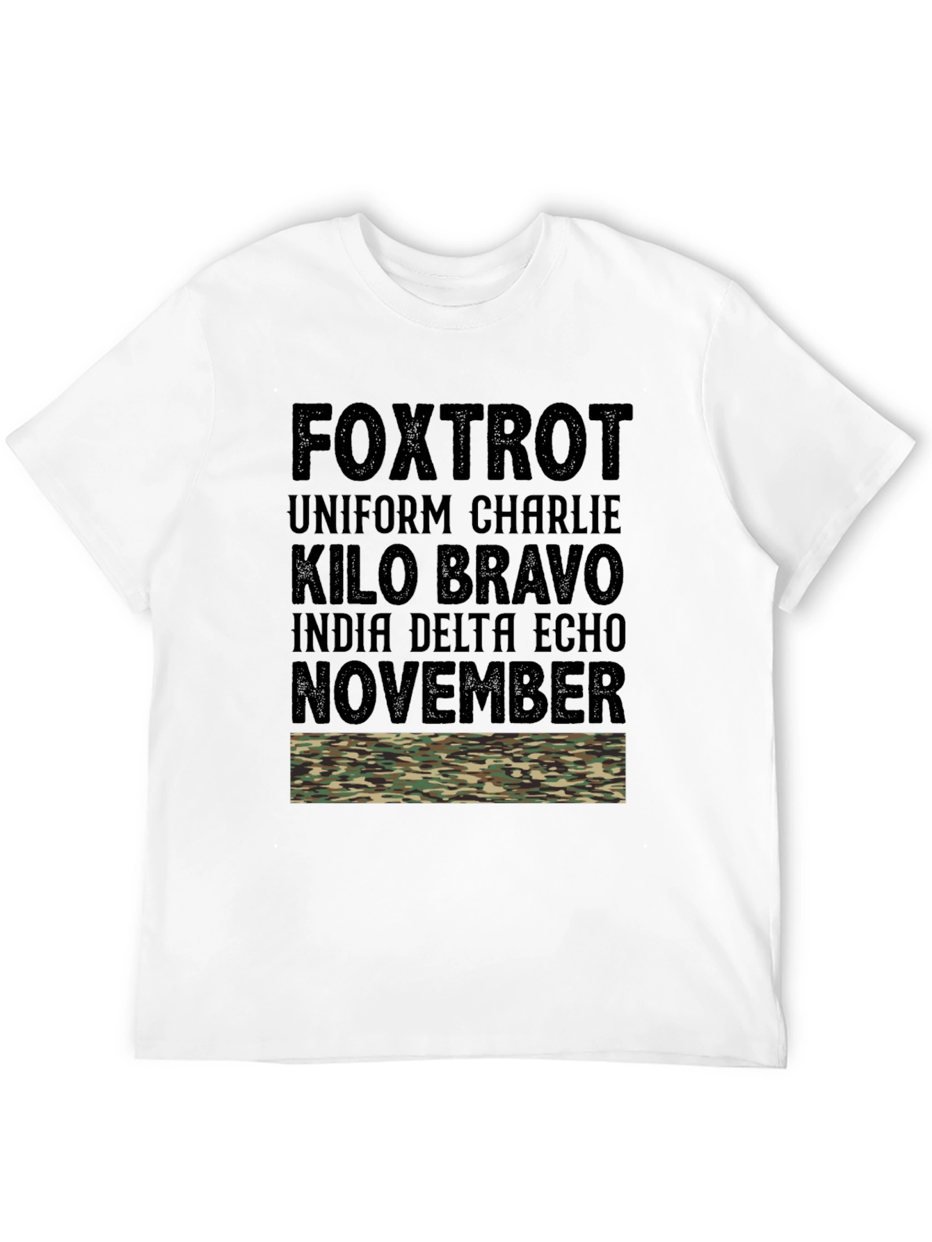 Military Alphabet Camo T-Shirt
