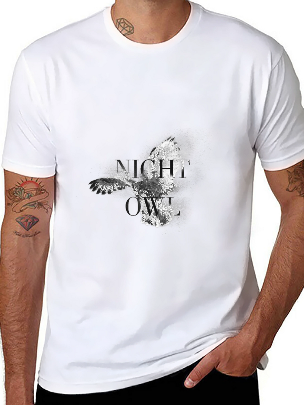 Night Owl Graphic Black T-Shirt