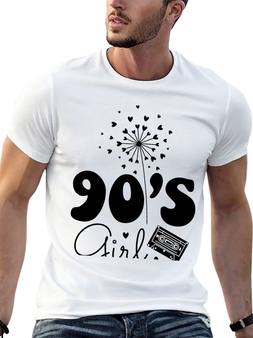 90s Girl Black Graphic Tee
