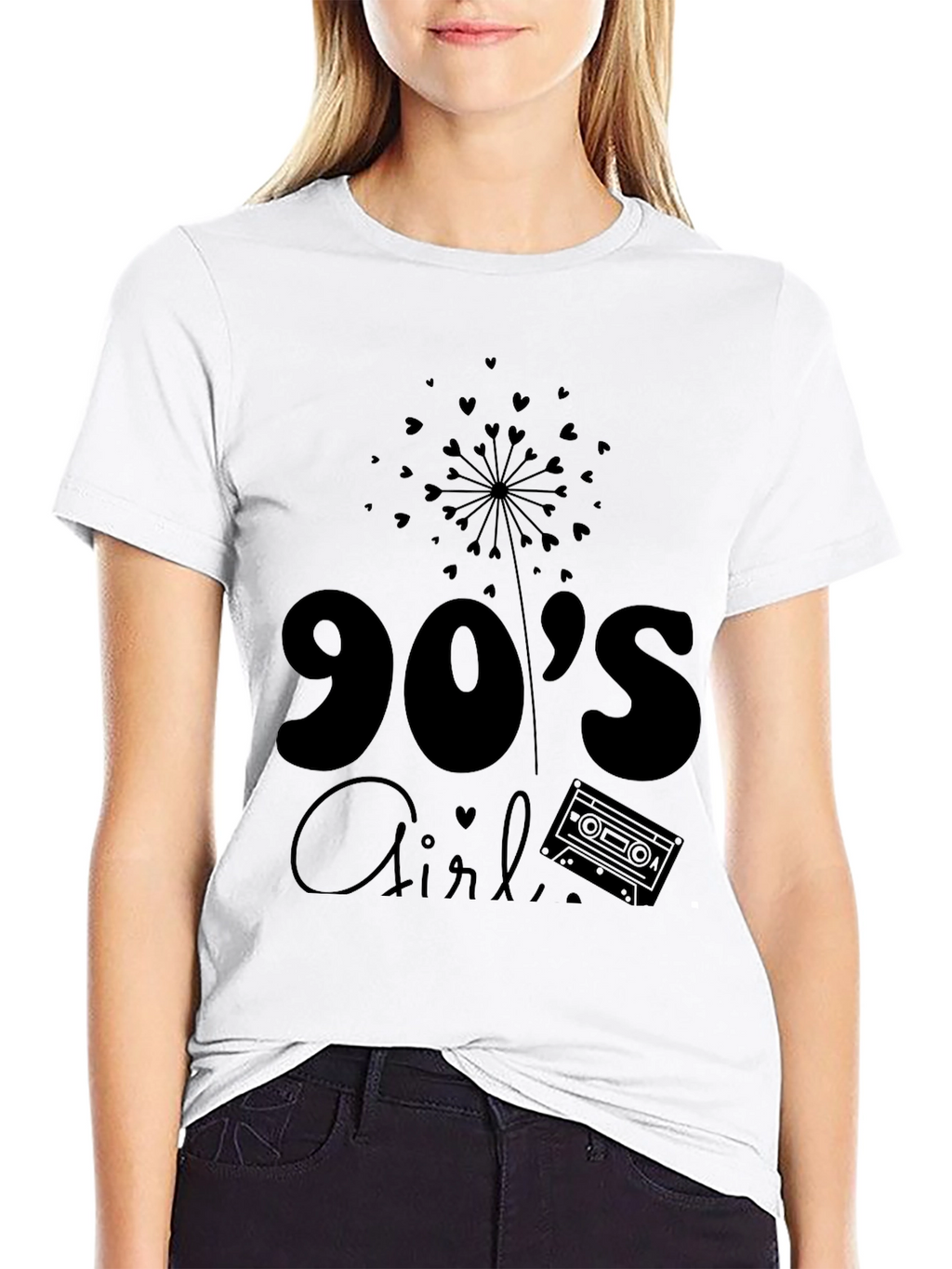 90s Girl Black Graphic Tee