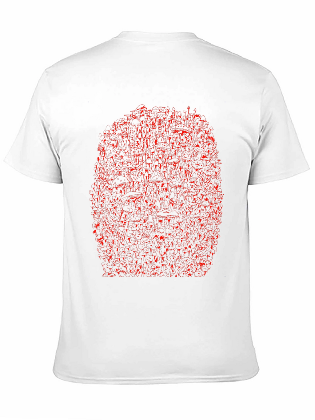 Unique Red Abstract Print Black Crewneck T-Shirt