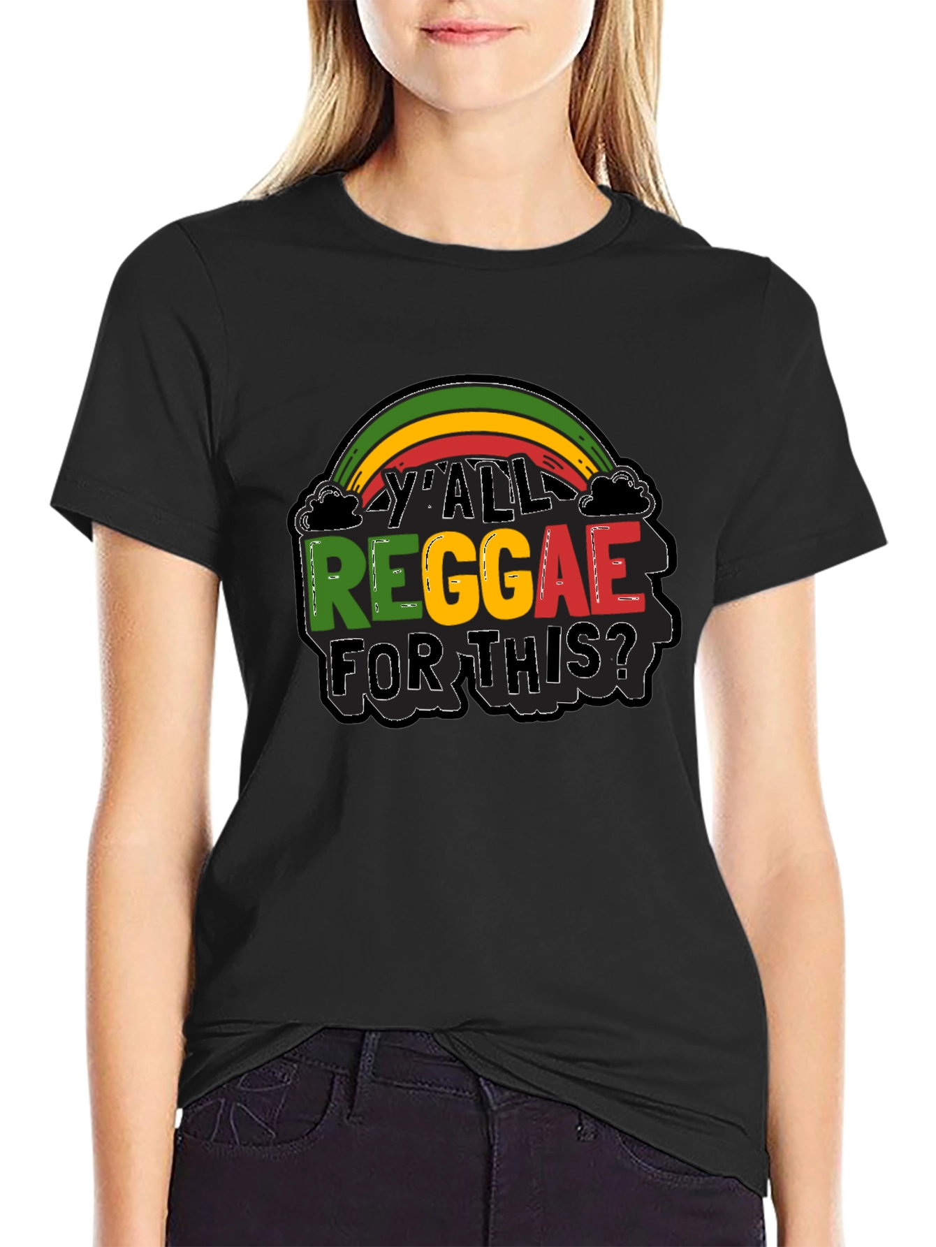 YAll Reggae For This? Graphic Black T-Shirt