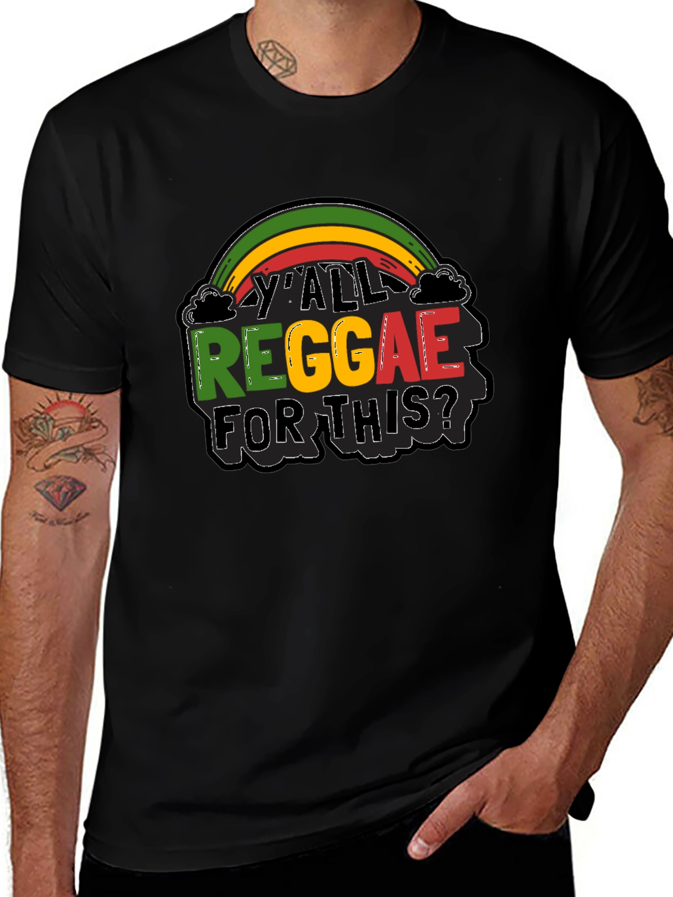 YAll Reggae For This? Graphic Black T-Shirt