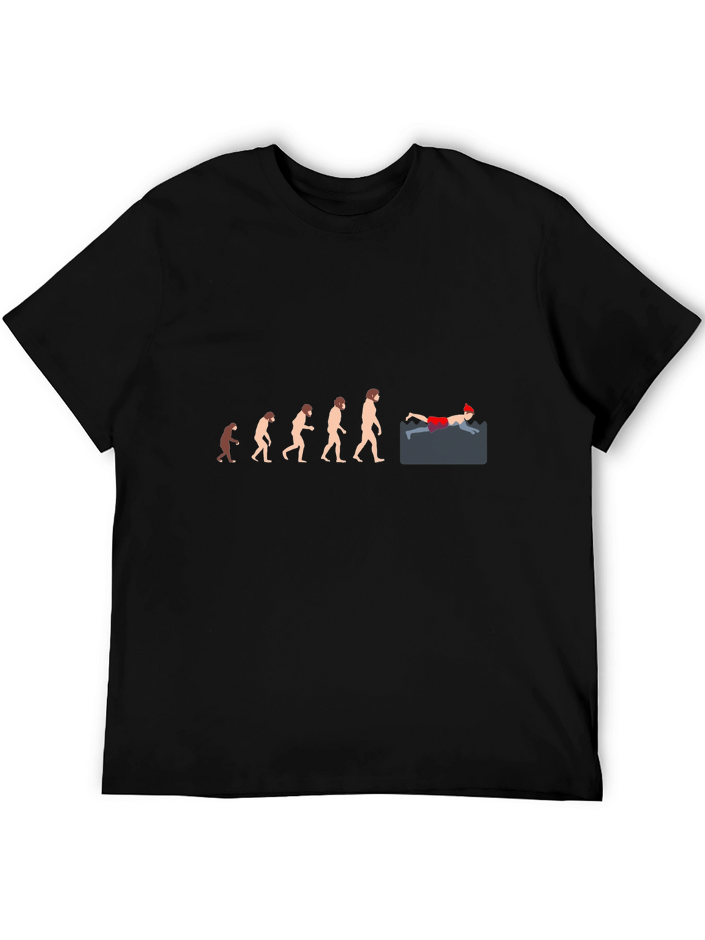 Evolution of the Swimmer T-Shirt - Black Cotton Tee