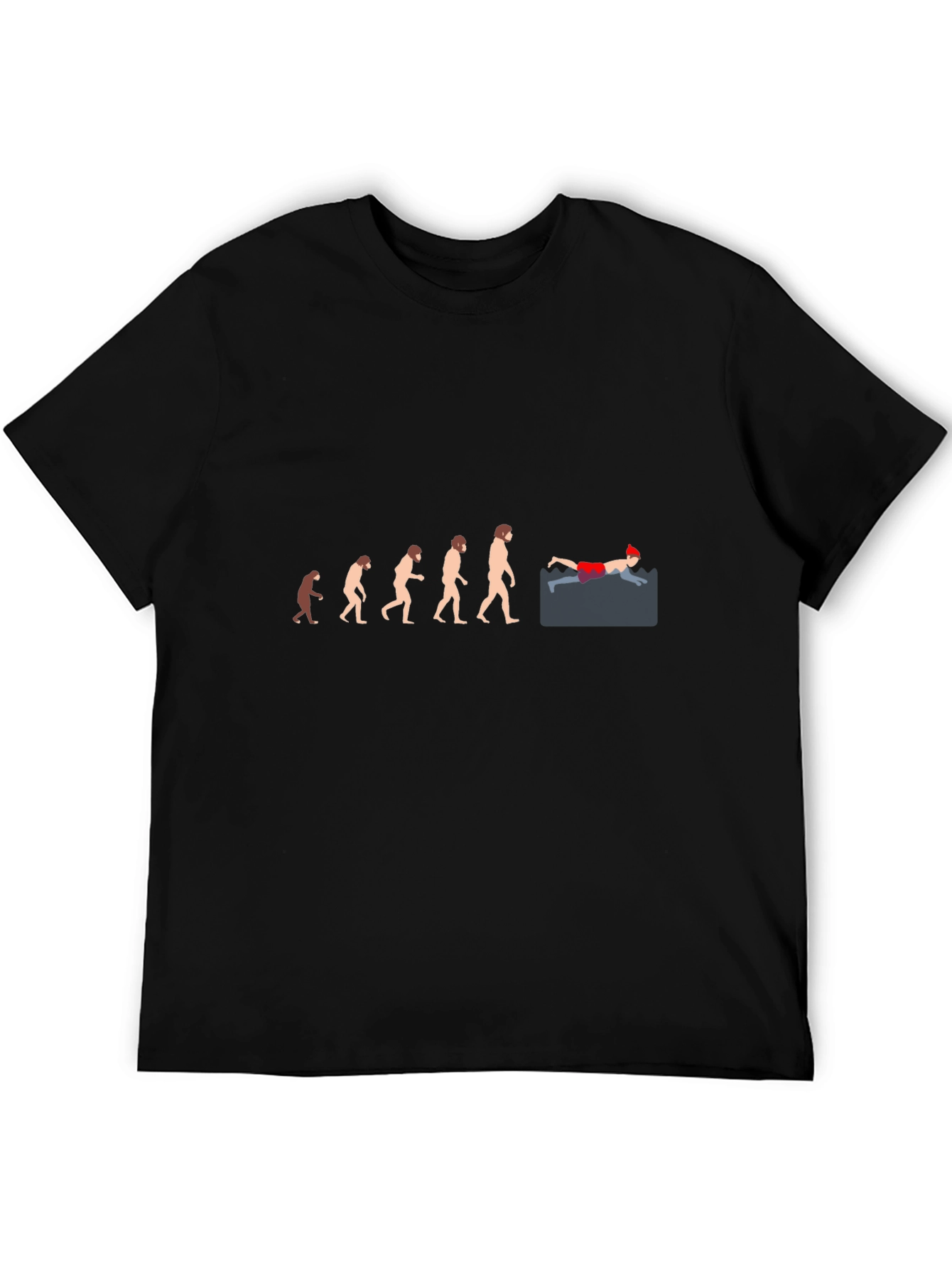 Evolution of the Swimmer T-Shirt - Black Cotton Tee