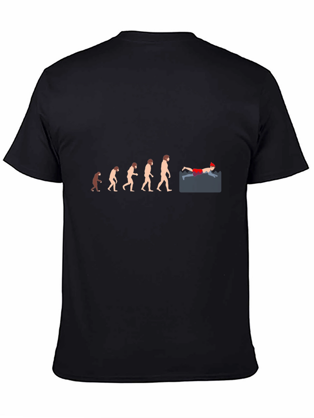 Evolution of the Swimmer T-Shirt - Black Cotton Tee