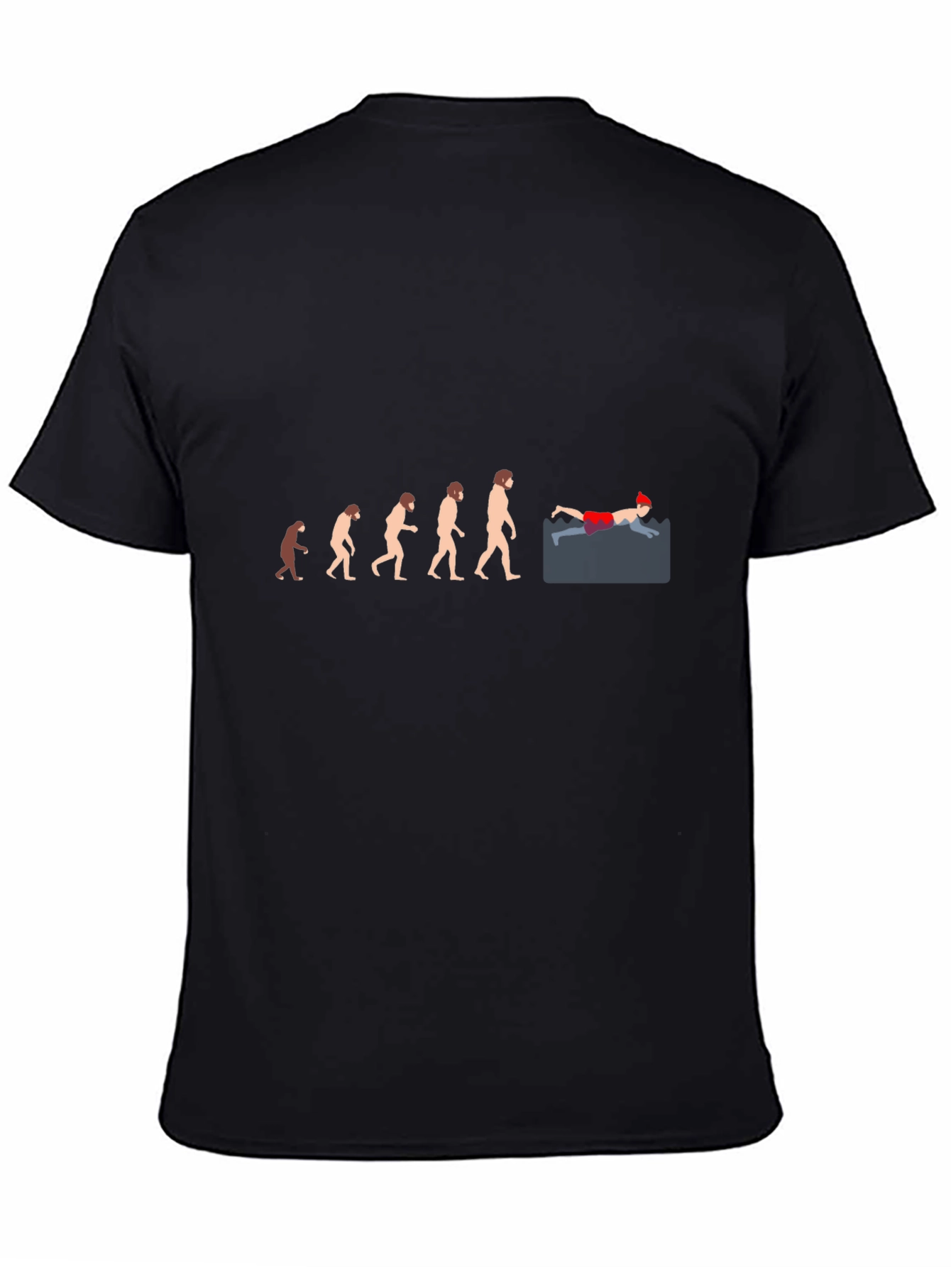Evolution of the Swimmer T-Shirt - Black Cotton Tee